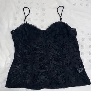 Black Cropped Tank Top